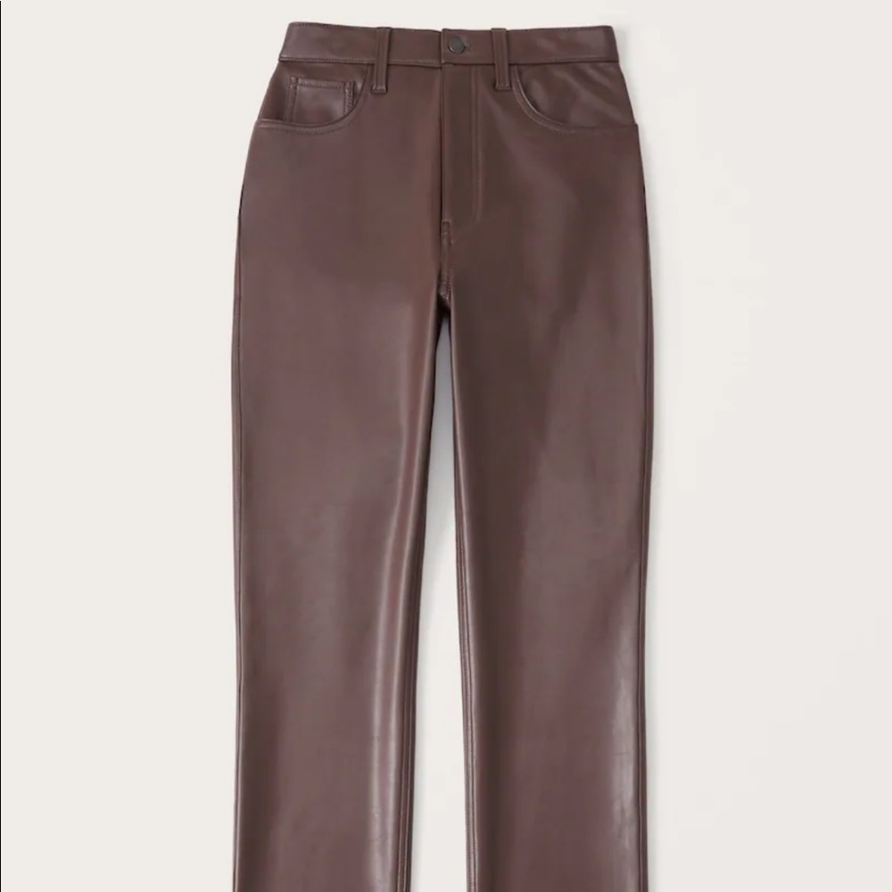 Abercrombie & Fitch Vegan Leather Straight Pants
